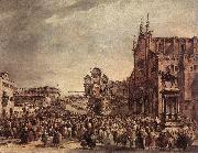 GUARDI, Francesco Pope Pius VI Blessing the People on Campo Santi Giovanni e Paolo sdg china oil painting artist